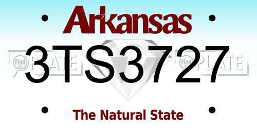 3TS3727 Arkansas License Plate