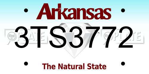 3TS3772 Arkansas License Plate