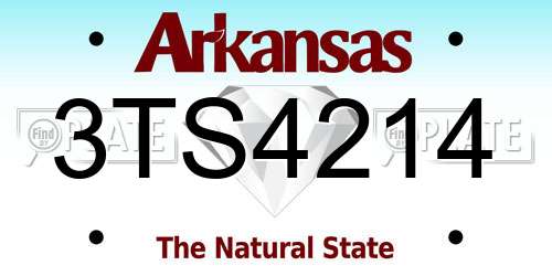 3TS4214 Arkansas License Plate