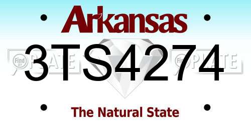 3TS4274 Arkansas License Plate