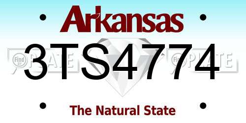 3TS4774 Arkansas License Plate