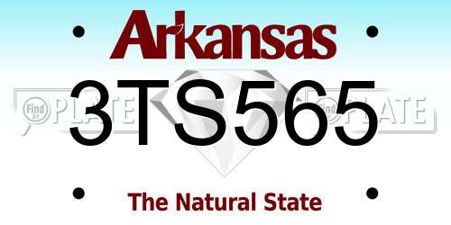 3TS565 Arkansas License Plate