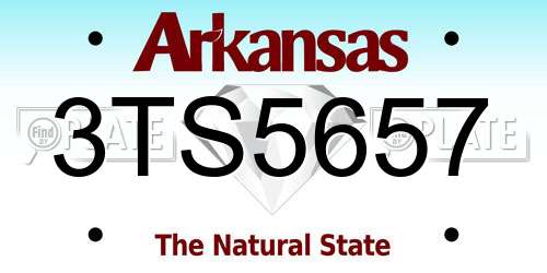3TS5657 Arkansas License Plate