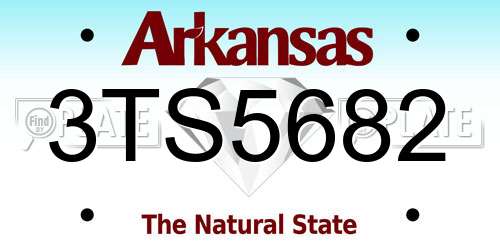 3TS5682 Arkansas License Plate