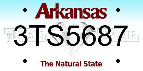 3TS5687 Arkansas License Plate