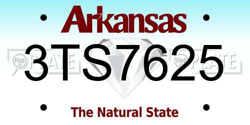 3TS7625 Arkansas License Plate