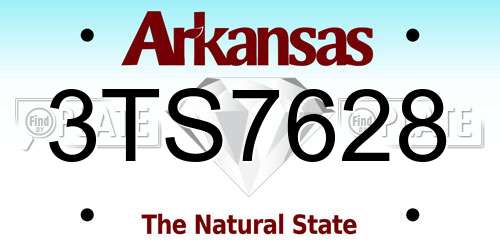 3TS7628 Arkansas License Plate