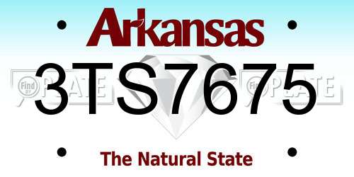 3TS7675 Arkansas License Plate