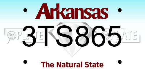 3TS865 Arkansas License Plate