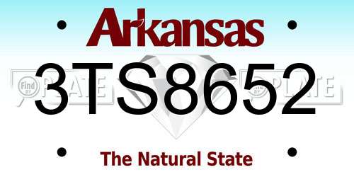 3TS8652 Arkansas License Plate
