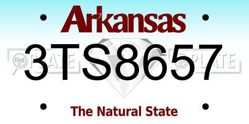 3TS8657 Arkansas License Plate