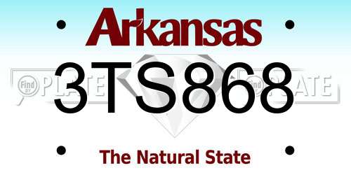 3TS868 Arkansas License Plate