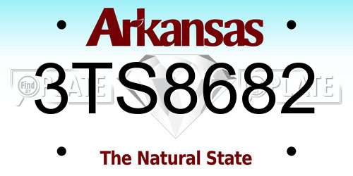 3TS8682 Arkansas License Plate