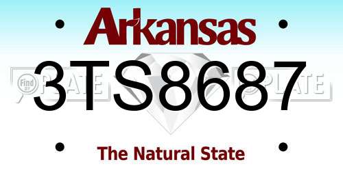 3TS8687 Arkansas License Plate