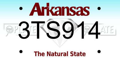 3TS914 Arkansas License Plate