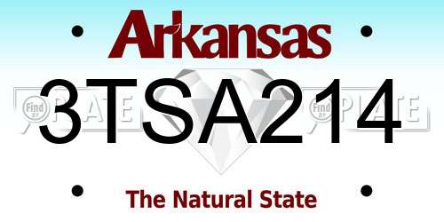 3TSA214 Arkansas License Plate
