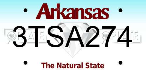3TSA274 Arkansas License Plate