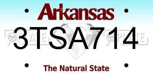 3TSA714 Arkansas License Plate