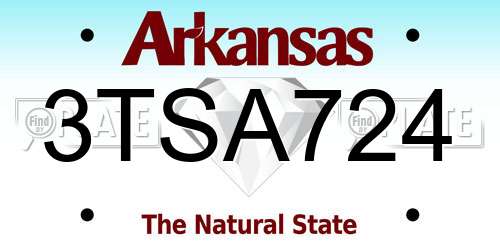 3TSA724 Arkansas License Plate