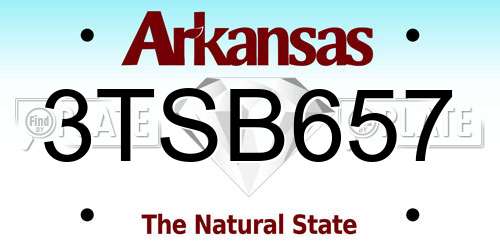 3TSB657 Arkansas License Plate