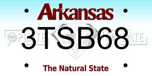 3TSB68 Arkansas License Plate