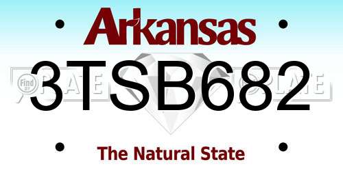 3TSB682 Arkansas License Plate