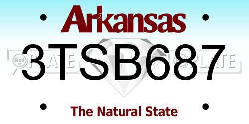3TSB687 Arkansas License Plate