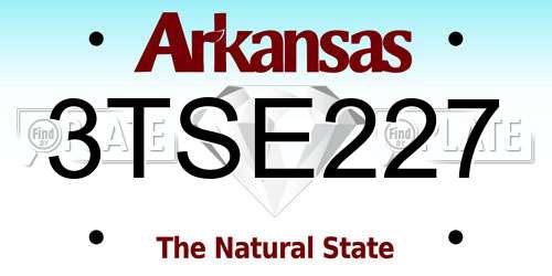 3TSE227 Arkansas License Plate