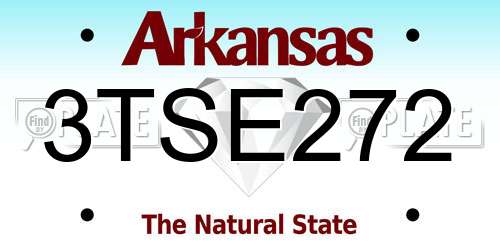 3TSE272 Arkansas License Plate