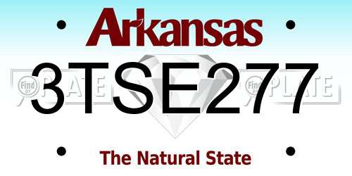 3TSE277 Arkansas License Plate