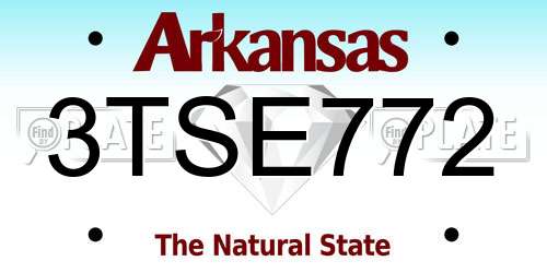 3TSE772 Arkansas License Plate