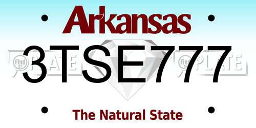 3TSE777 Arkansas License Plate