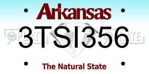 3TSI356 Arkansas License Plate