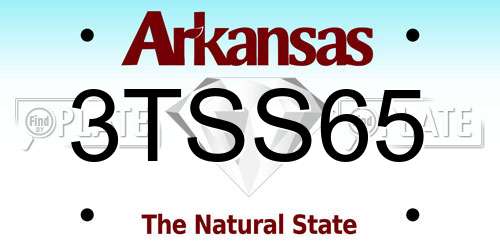 3TSS65 Arkansas License Plate