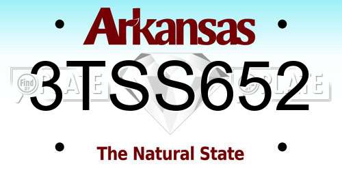 3TSS652 Arkansas License Plate