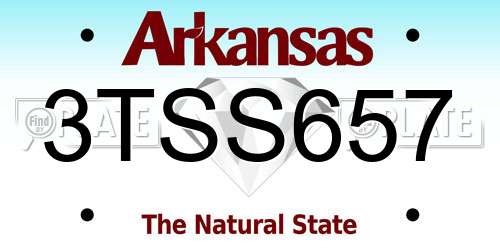 3TSS657 Arkansas License Plate