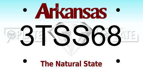 3TSS68 Arkansas License Plate
