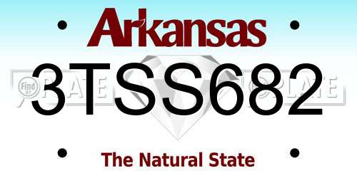 3TSS682 Arkansas License Plate