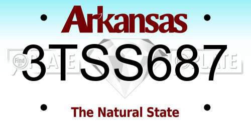 3TSS687 Arkansas License Plate