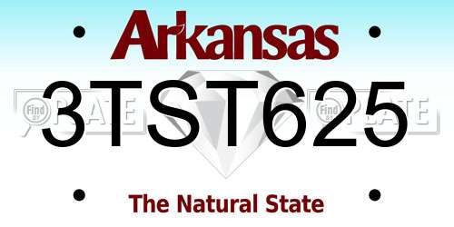 3TST625 Arkansas License Plate