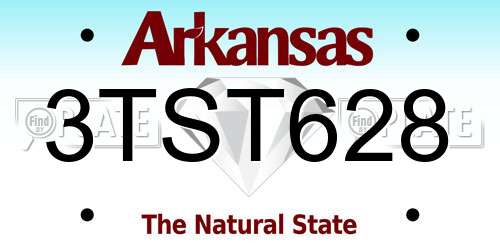 3TST628 Arkansas License Plate
