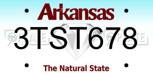 3TST678 Arkansas License Plate