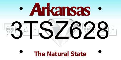 3TSZ628 Arkansas License Plate