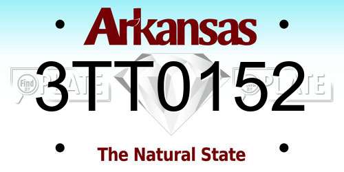 3TT0152 Arkansas License Plate