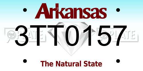 3TT0157 Arkansas License Plate
