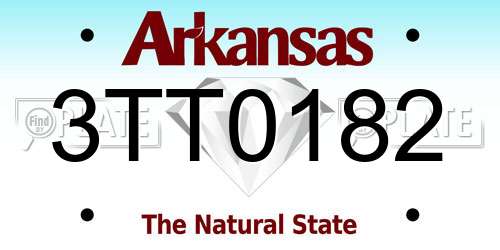 3TT0182 Arkansas License Plate