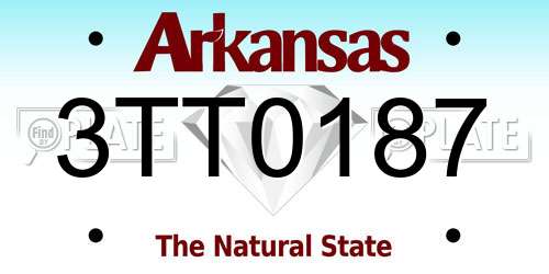 3TT0187 Arkansas License Plate