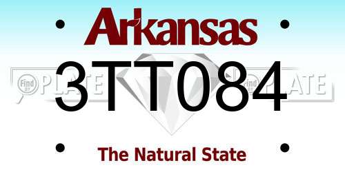 3TT084 Arkansas License Plate