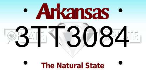 3TT3084 Arkansas License Plate