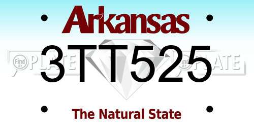 3TT525 Arkansas License Plate